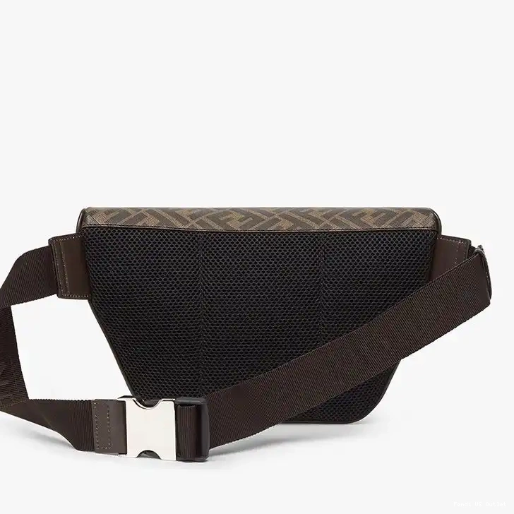 Cheap HOT Bag FF Fendi Brown Logo ROMA Belt In Fabric Motif 0427